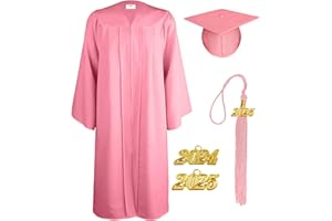 TngHui Unisex Matte Graduation Gown Cap 2024 2025 Year Charm for High School Rich in Color