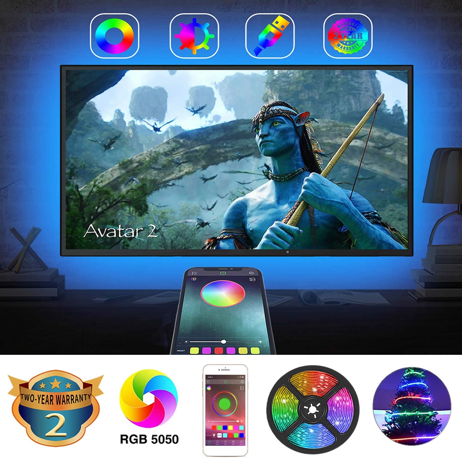 Buy TV Backlights with App Control, AILBTON LED TV Backlight Behind 32