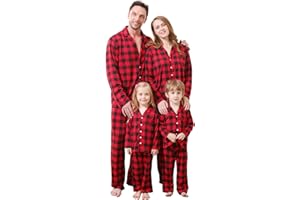 CARETOO Matching Family Pajamas Sets Long Sleeve Christmas Reindeer Plaid Pjs Striped Kids Holiday Sleepwear Homewear