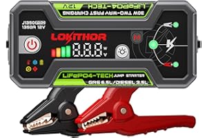 LOKITHOR J1350 PRO Jump Starter with ConnectMax, 1350 Amp LiFePO4 Jump Box for 6.5L Gas and 3.5L Diesel Engines, Car Jumper Starter Portable with 30W Two-Way Fast Charging and More 2000 Cycle Life