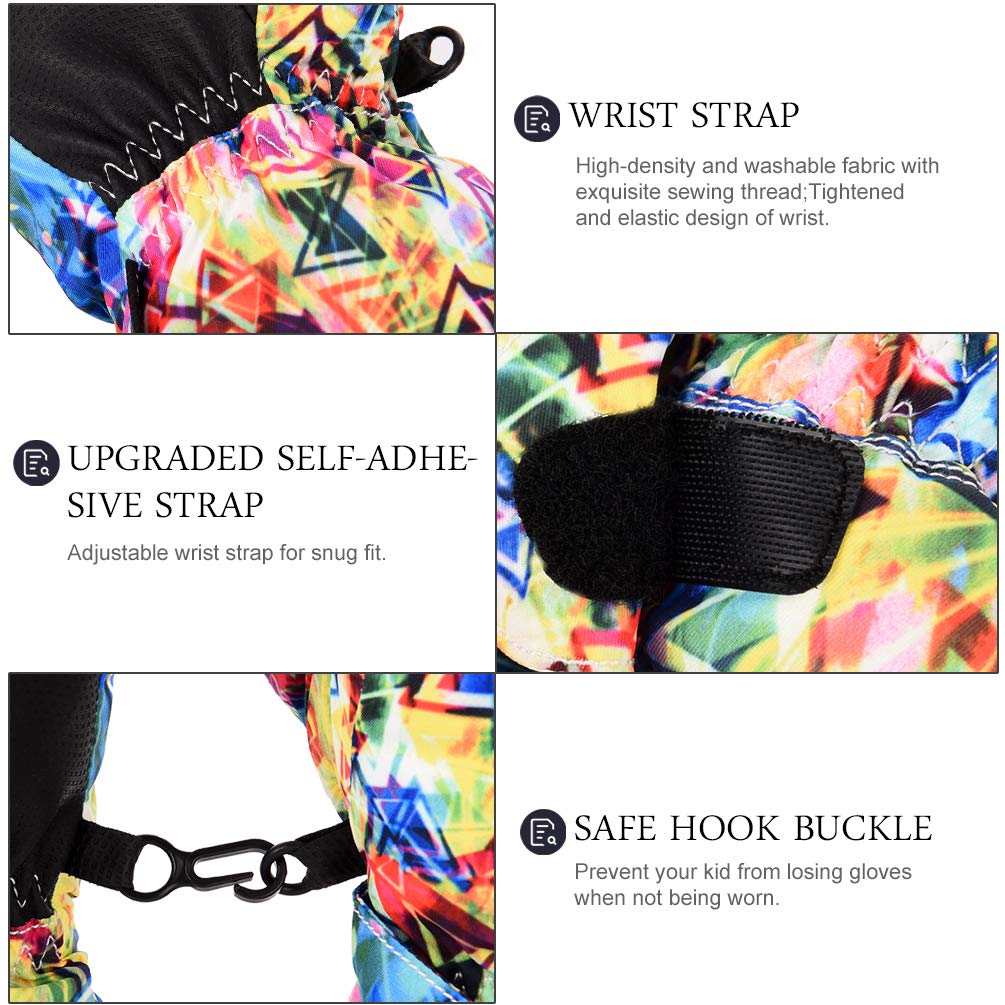 VBG VBIGER Kids Winter Mittens Baby Boys Girls Warm Ski Snow Mittens Camo Print Windproof Cold Weather Gloves for Child 2-7 Years (Small, Camo Color 1)