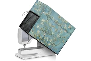 PJHEQOXE Elegant Apricot Blossom Sewing Machine Cover with Storage Pocket,Enhance Your Sewing Experience with Artistic Flair, Duty, Dust & Pet Hair Protection , Fits Brother, Singer, Janome