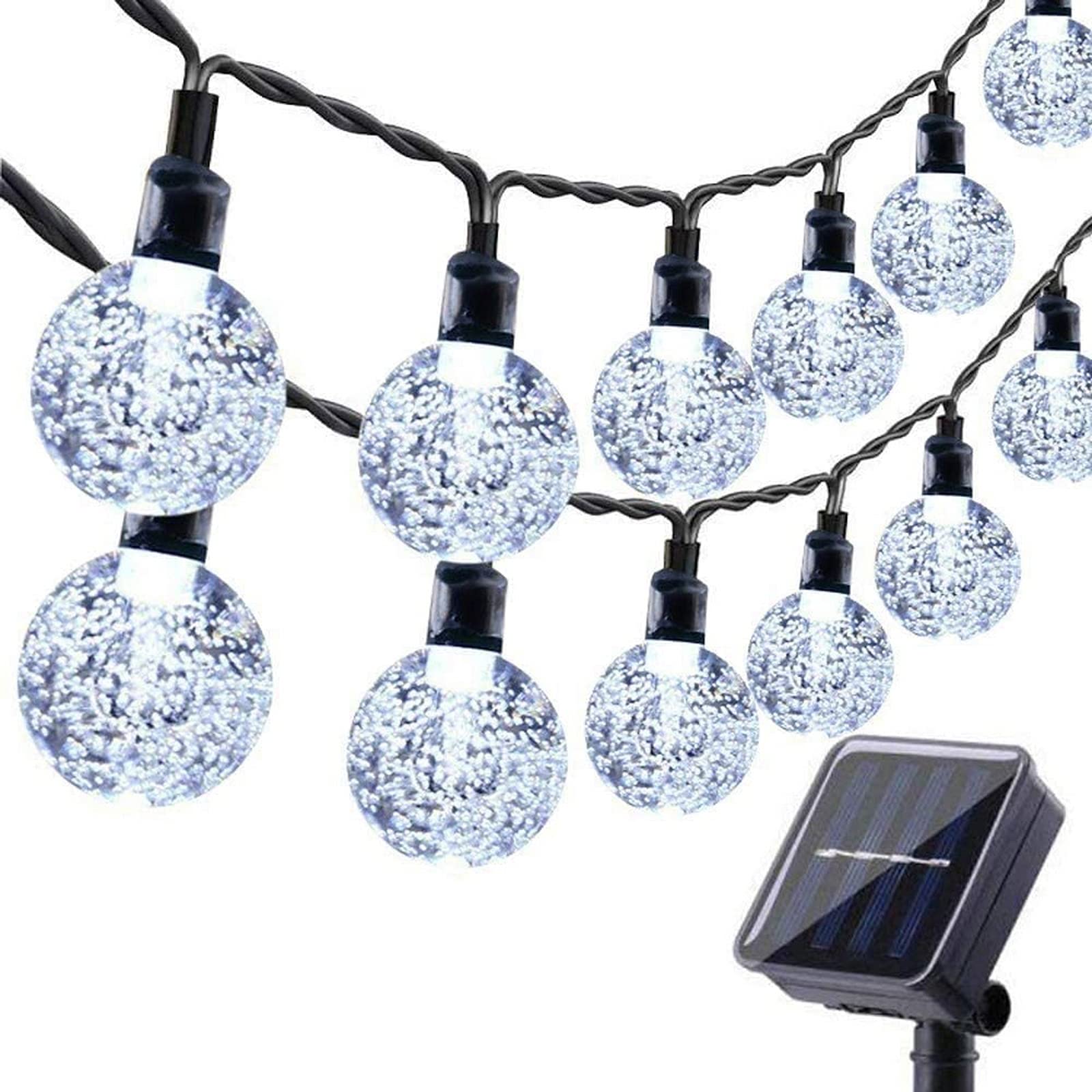Moxled Solar Garden Lights Outdoor, 36ft 60 LED Solar String Lights Waterproof, Solar Powered Crystal Ball Indoor/Outdoor Fairy Lights Decorative for Garden, Patio, Yard, Festival, Parties (White) — image 1