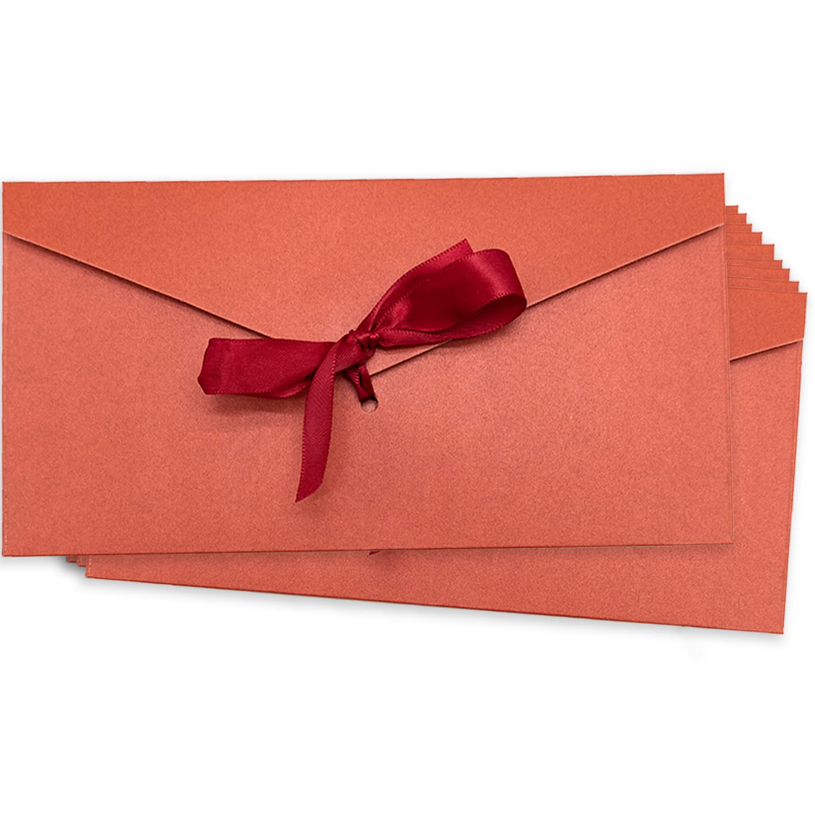 10 Pcs Gift Envelopes, Large Envelopes with Ribbon Vintage Envelopes for Wedding Invitations Birthday 20 x 11 cm (7.9 x 4.3 inch)