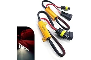 Bawkars 2 PCS 9005/9006 Car LED Light Bulb Decoder, Anti Flicker Dashboard Led Load Warning Resistor Kit, Waterproof Plug Pla