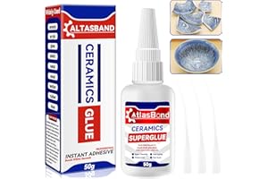 ATLASBOND Ceramic Glue, Best Super Clear Glue for Porcelain, Pottery and China Repair, Food Safe Adhesive Kit for Mugs and Dishes, Also Effortlessly Bonds Wood, Glass, Plastic, Shoe, Crafts DIY and More