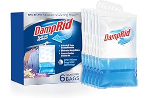 DampRid Lavender Vanilla Hanging Moisture Absorber, 15.4 oz., 6 Pack - Eliminates Musty Odors for Fresher, Cleaner Air, Ideal Moisture Absorbers for Closet, 10% More Moisture Absorbing Power*