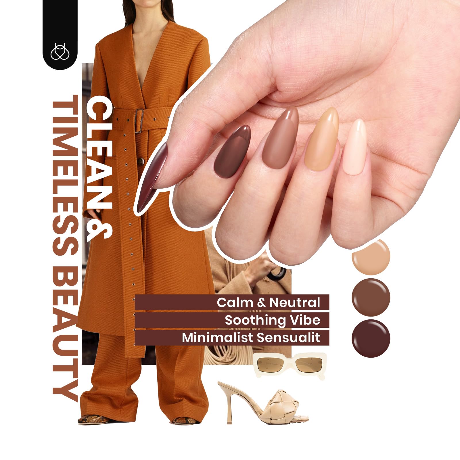 beetles Gel Polish 25 Colors Spring Summer Gel Nail Polish Set Pink Gel Nail Red Nude Brown Purple Burgundy Nail Art with 3Pcs Base Top Coat Urban Rhythm Collection DIY Salon Manicure Gift for Women - Image 3