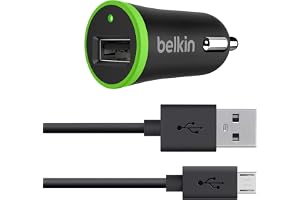 Belkin MiXiT Car Charger + Micro USB Cable, 4 Feet (Black)