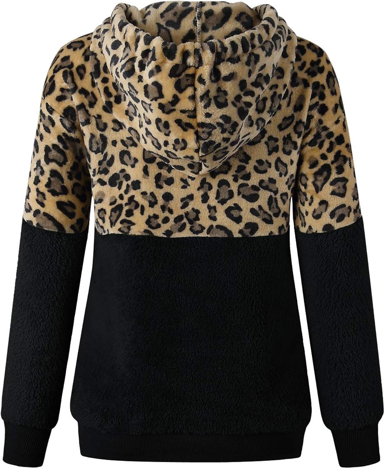 FUPHINE Womens Leopard Sherpa Pullover Hoodie with Pockets Warm Fuzzy Fleece Sweatshirt Fluffy Coat Outwear at  Women’s Clothing store