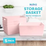 Niftii 5-Pack Plastic Storage Baskets 3.9L Lightweight with Handles 17x25x11cm view 3