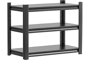 Hzdbhd Garage Storage Shelves,3-Tier Garage Shelving with Adjustable Shelves Metal Shelving Heavy Duty Shelving Unit Storage for Racks Tool Utility Shelf Industrial Warehouse,31.46"x31.46"x15.73"