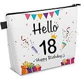 18th Birthday Gift Ideas for Girls Makeup Bag Hello 18 Year Old Birthday Cosmetic Bag Makeup Pouch with Zipper Decorations for Sister Hello 18th Anniversary Christmas Birthday Party Favor Gifts