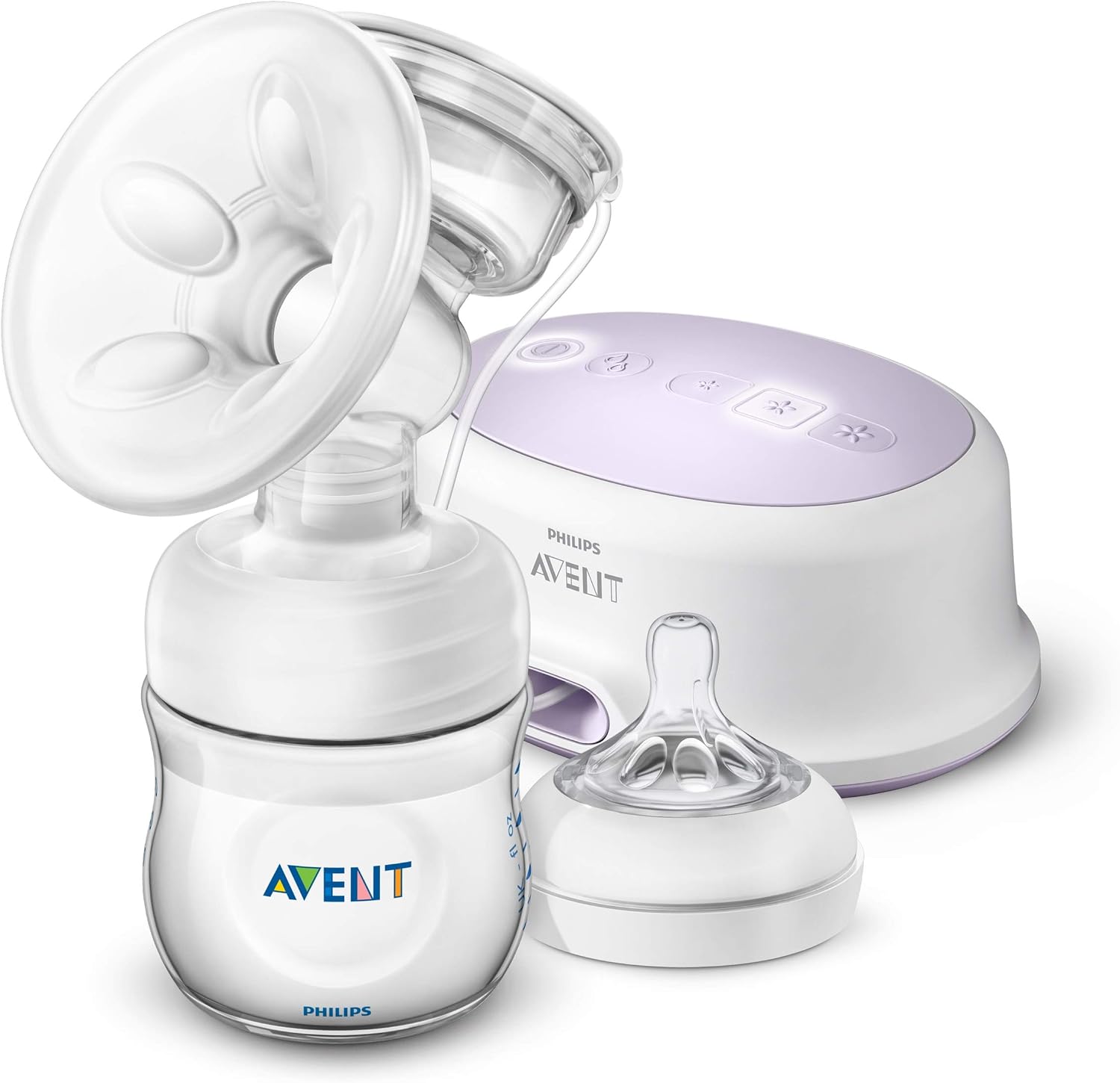 Philips Avent SCF332/31 - Sacaleches, extractor de leche eléctrico silencioso, con cojín masajeado, incluye biberón