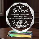 Ghtixsu 2025 Retirement Gifts for Women Men Crystal Plaque, Going Away Gift for Coworker Best Congratulations Retired Gifts Boss Leaving Presents for Teacher Friend