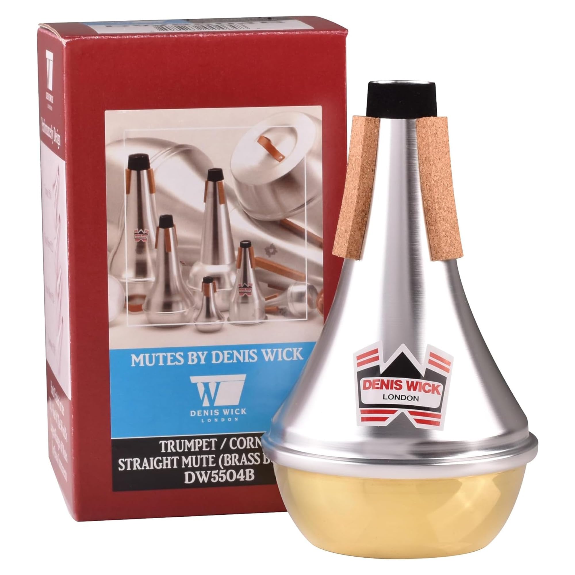 Denis Wick 5504B Straight Mute for Bb Cornet or Trumpet, Aluminium with Brass Bottom