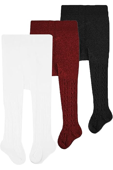 Mallas Para Niñas Toddler Girls Cotton Tights, Baby Footed Cable
