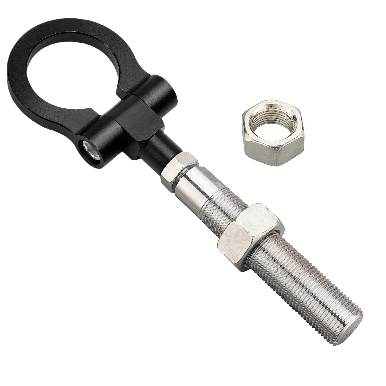 thumbnail image 2 of Black JDM Folding Ring Screw-In Tow Hook For Infiniti G35 G37 – Front/Rear, Aluminum 2 of 5