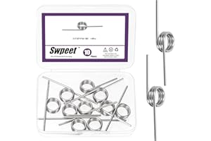Swpeet 10Pcs 180 Degree Stainless Steel Torsional Springs 2.5mm Wire Diameter 20mm Outside Diameter, 50mm Tiny Torsional Spring Mechanical Small Torsion Spring for Home Repair Woodworking DIY Project