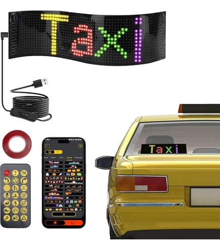 Led Screen Car Accessory Programmable LED Car Sign Led Eyes For Car Windshield Lightride Devil ...