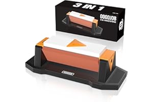 Goodjob Knife Sharpening Stone Kit Premium 3 Side Grit 1000/3000/6000 Whetstone Knife Sharpener Tool for Kitchen Knife Set with Angle Guide and Non-Slip Base