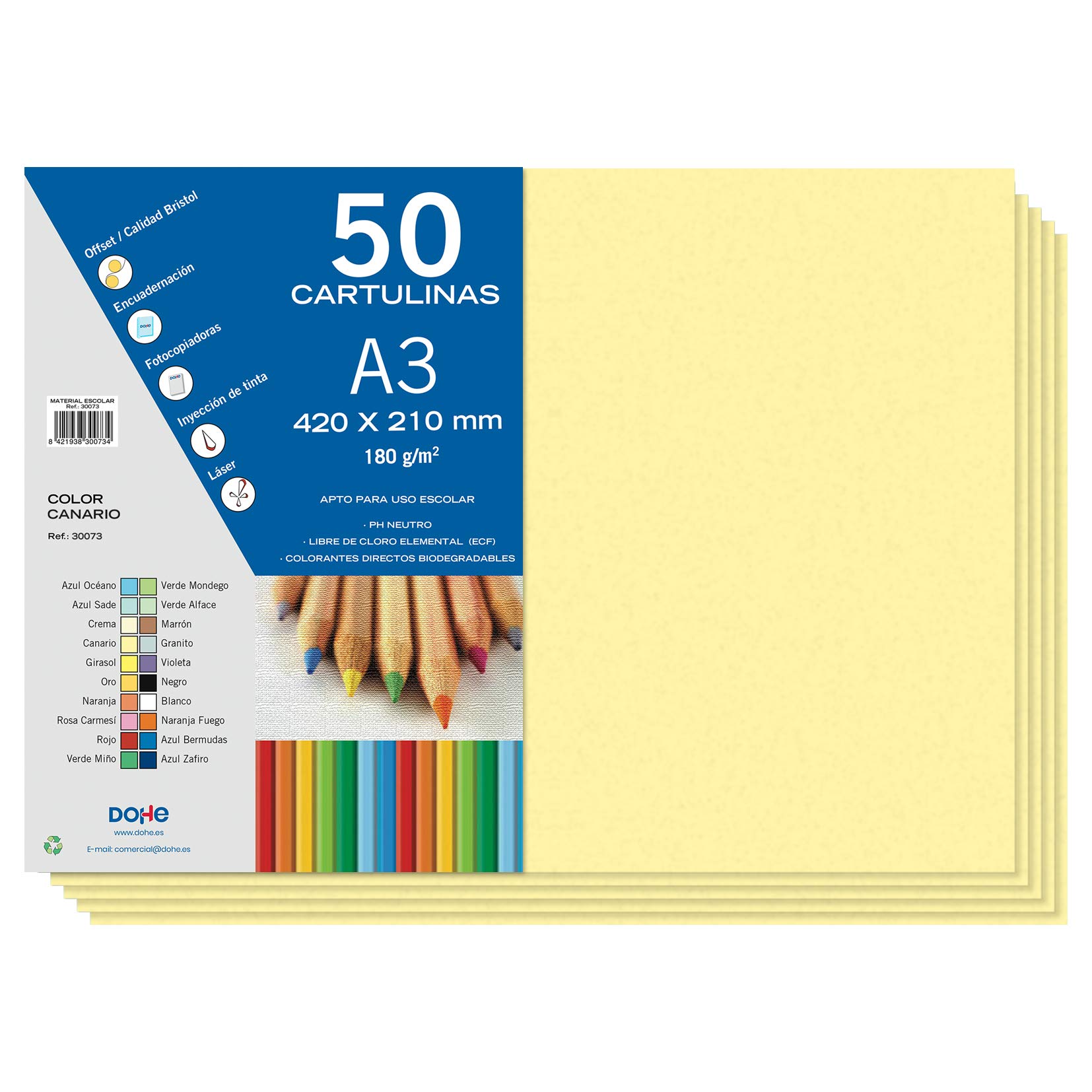 Dohe - Cardboard 50 Sheets in A3 - Canary