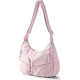 Smasrob Large Crescent Crossbody Bag with RFID Blocking Pocket and Water Bottle Holder, Slouchy Crossbody Bag with Pockets