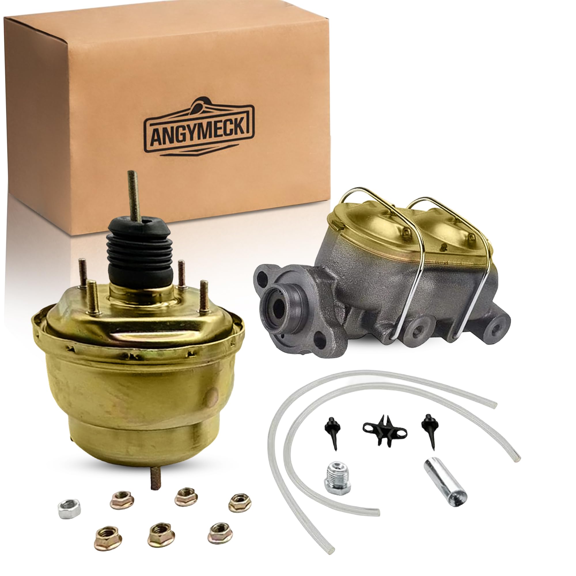 Photo 1 of 7 Inch Zinc Dual Power Brake Booster Kit With 1 Inch Bore Bail Top Master Cylinder Kit Booster Conversion Kit RSRB03123