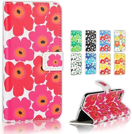 Amazon Iphone 7 用 可愛い 小花柄 携帯カバー 手帳型 スマホケース Puレザー 選べる9色 橙黄小花 ケース カバー 通販