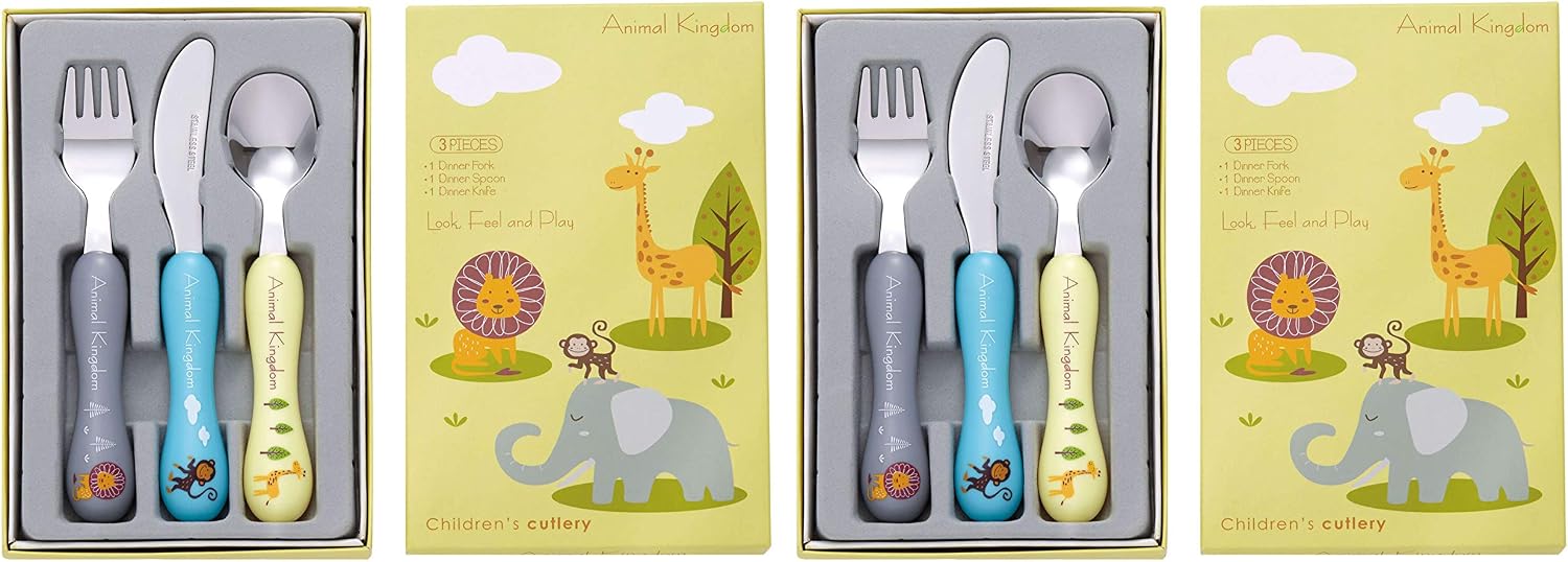 Bon Animal Kingdom 6-Piece Children's Cutlery Set/Kids Cutlery/Flatware, 2 x Knives, 2 x Forks, 2 x Spoons - Image 3