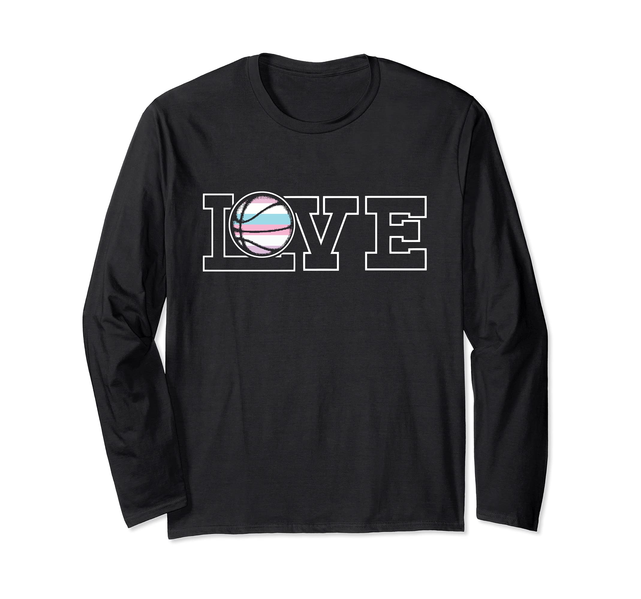 Love Basketball LGBT-Q Intersexual Pride Flag Sport Fan Ally Long Sleeve T-Shirt