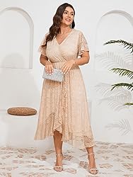 SCOMCHIC Womens Plus Size Wedding Guest Dress