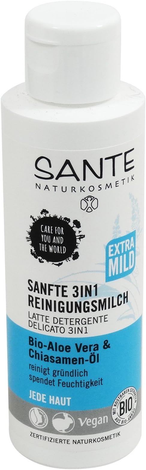 SANTE – Leche de limpieza suave 3 en 1 ojos, cara, labios con aloe ...