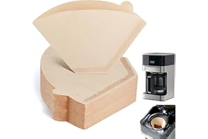 Unbleached Coffee Filters #4 for Braun Coffee Maker 12 Cup, 100 PCS cone fitiles compatible with Braun Automatic Drip Coffee 