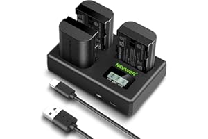 NEEWER Replacement Battery and Charger Set for LP-E6P/LP-E6NH/LP-E6N, 3 Pack 2200mAh Batteries and USB Triple Charger, Compat