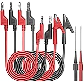 Goupchn Test Leads Kit Alligator Clips Electrical Cable 4mm Banana Plug to Banana Plug Test Wires with Wire Piercing Probes 6PCS for Multimeter Electrical Testing Red&Balck
