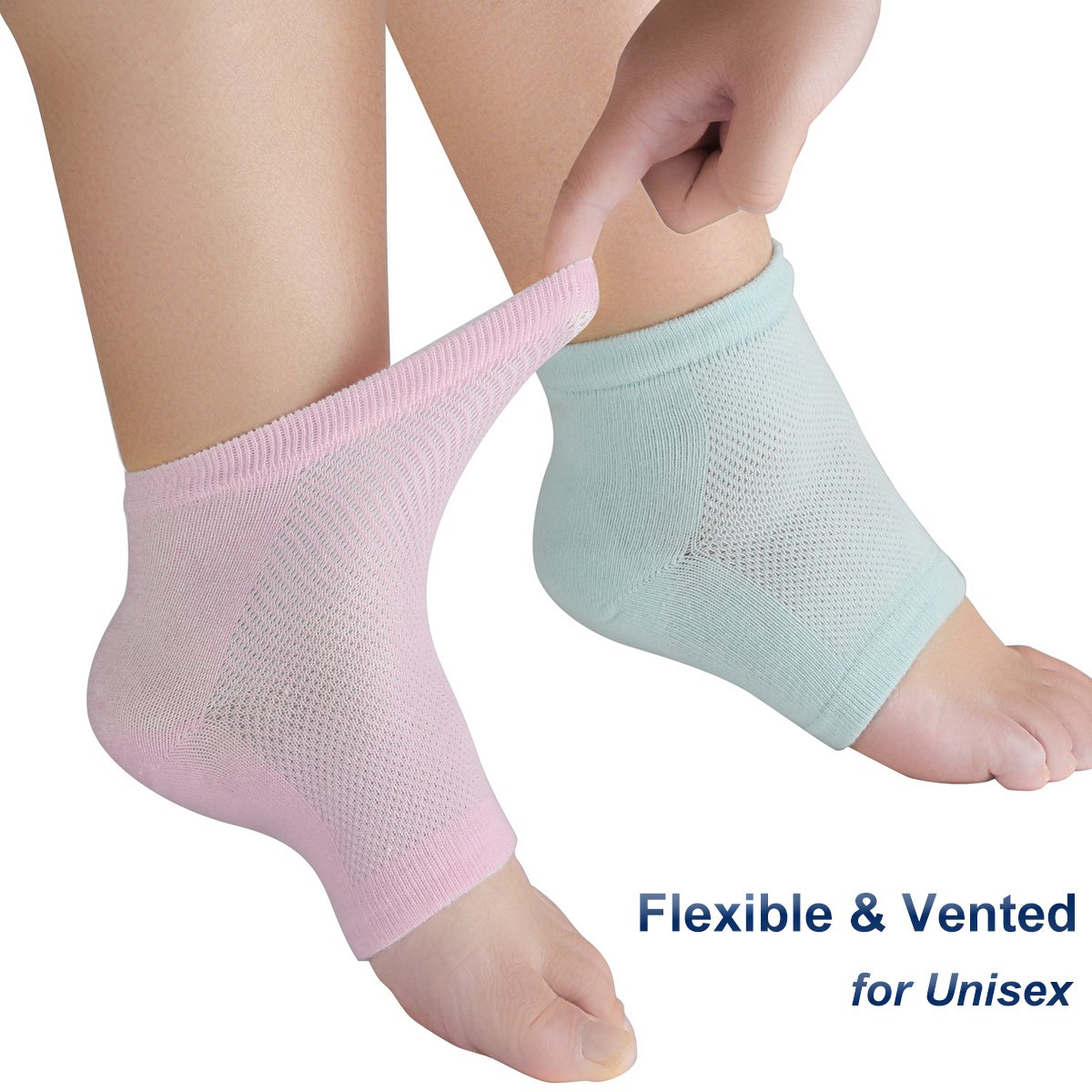 3 Pairs Moisturizing Gel Heel Socks Vented Unisex Toe Open Feet Care Dry Skin : Beauty