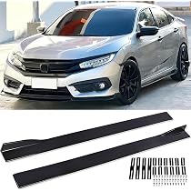CANITU Glossy Black Side Skirt Extensions For Dodge Durango - 2.2m Length, 8 Piece Kit