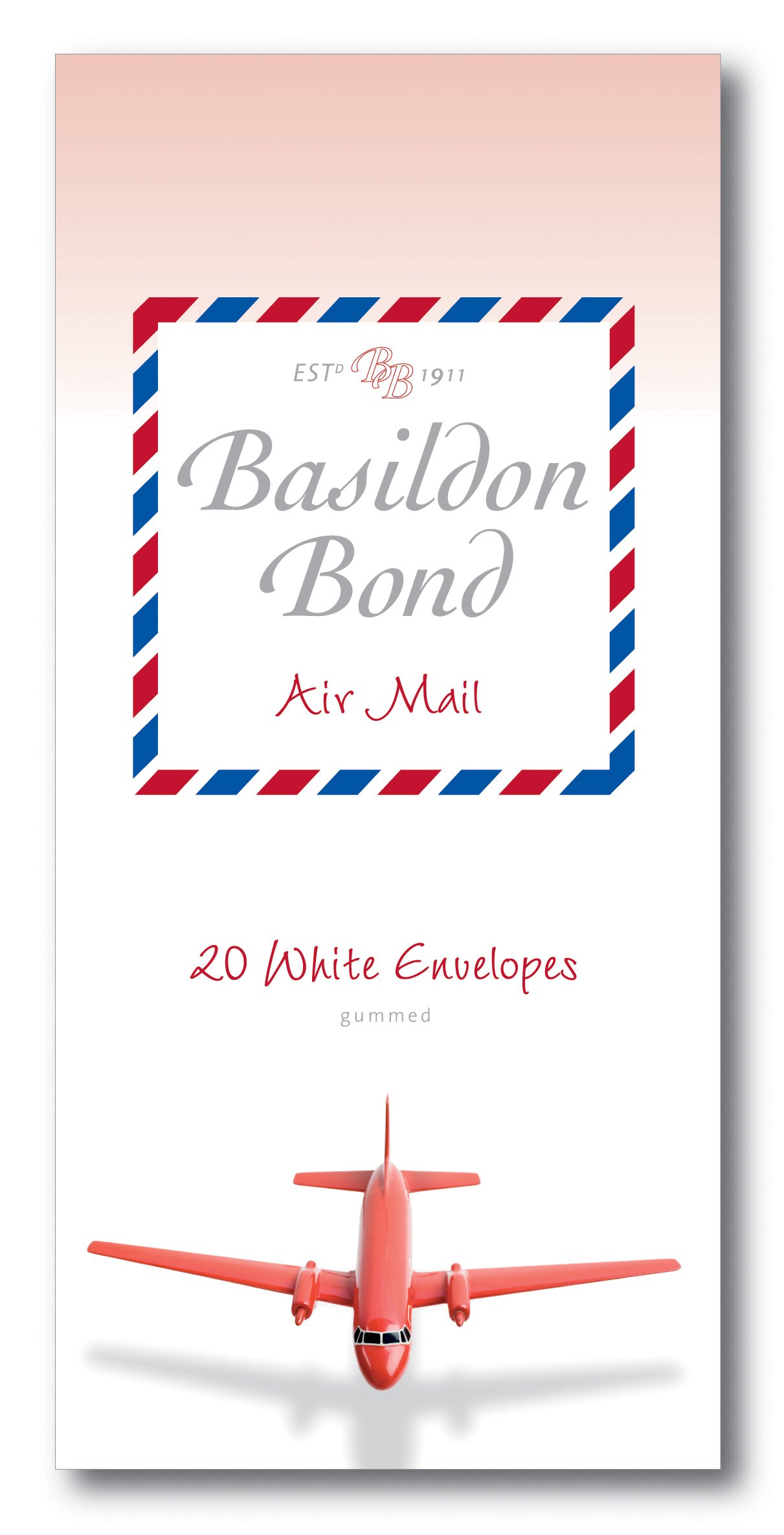 Basildon Bond P4TO 89 x 187 mm Gummed Envelope - Airmail White (Pack of 20),100080078