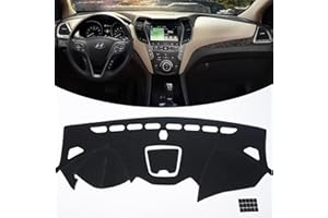 KEYOOG Dashboard Cover Dash Mat Fit for Hy-undai 2018-2013 Santa Fe,Santa Fe Sport (Without HUD Models),Car Dash Board Mat Anti-Glare Carpet,Non-Slip Pad Sunshield Protector (Black)