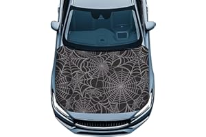 Qpednta Hood Covers for Cars All-Season Protection Halloween Spider Webs Fabric Hood Cover Stretch Polyester Fabric Covers Removable Automotive Accessories Ft Fits Most Cars