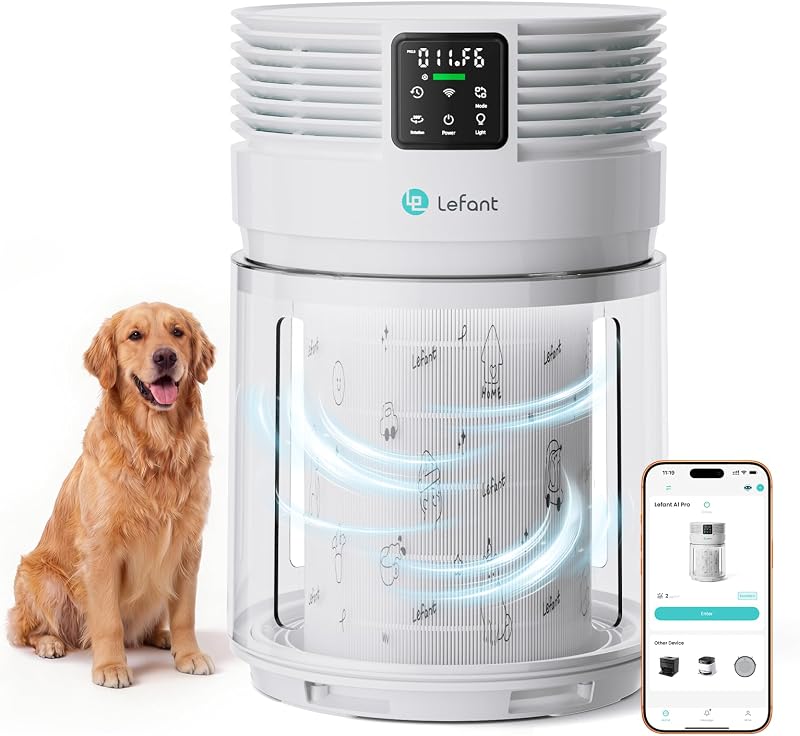 Purificateur d'Air, HEPA H13, CADR 350 m³/h, jusqu'à 108 m², Blanc