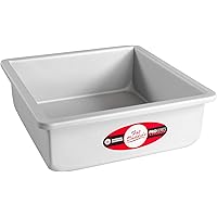 Fat Daddio's PSQ-883 Anodized Aluminum Square Cake Pan, 8 x 3 Inch