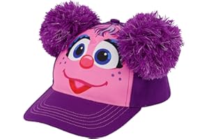 Sesame Street Girls' Ages 2-4 Hat, Elmo, Abby Cadabby Adjustable for Toddler, Purple/Pink, 2-4T