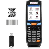 1D 2D Portable Inventory Scanner,JRHC Collector Counter 2.4G Wireless Barcode Scanner Long Transmission Distance Multifunctional 2.8 Inch LCD Screen Barcode Reader for Warehouse, Library, Store