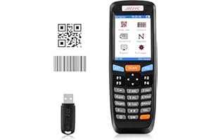 1D 2D Portable Inventory Scanner,JRHC Collector Counter 2.4G Wireless Barcode Scanner Long Transmission Distance Multifunctional 2.8 Inch LCD Screen Barcode Reader for Warehouse, Library, Store