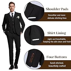 High-End Suits Retro Suits for Men Linen Black 3