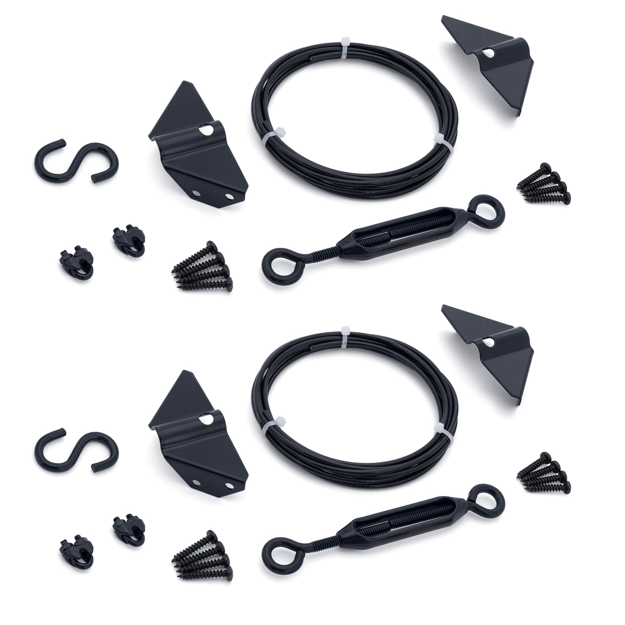 Photo 1 of ***MISSING PART*** Durable Anti Sag Gate Kit for Wooden Fence, Anti-Sag Gate Support Cable Kit in Zinc, Anti-Sagging Fence Gate Kit Steel Gate Hardware, Wood Door Repair Kit for Outdoor, Gate Frame Kit Black, 2 Pack