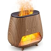 OUWEDW Essential Oil Diffuser for Home: 𝟒-𝐢𝐧-𝟏 Himalayan 𝐒𝐚𝐥𝐭 Lamp | Aromatherapy Diffuser with 𝟗-𝐂𝐨𝐥𝐨𝐫 Flame LED - 200ml Cool Mist Humidifier - Auto Off for Bedroom, Office &amp; Yoga