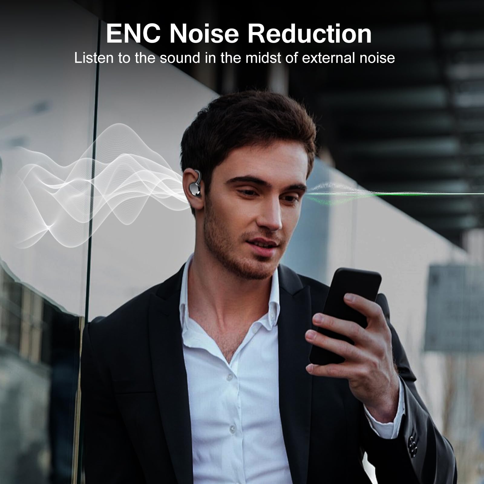 Bluetooth Kopfhörer Sport, Kopfhörer Kabellos Bluetooth 5.4 mit 4 ENC Noise Cancelling Mic, 68Std Hi-Fi Stereo Tiefer Bass Wireless Earbuds, LED-Anzeige, IP7 Wasserdicht Ohrhörer mit Ohrhaken 9